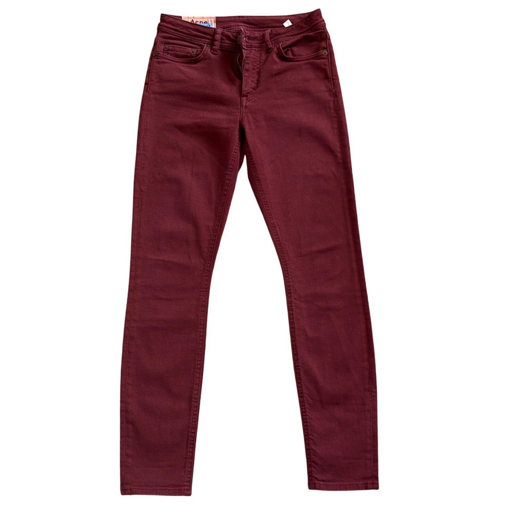 Rare Acne Studios‎ Selvedged BlaKonst Floragatan13 Burgundy Red Pants 27x26 BB04